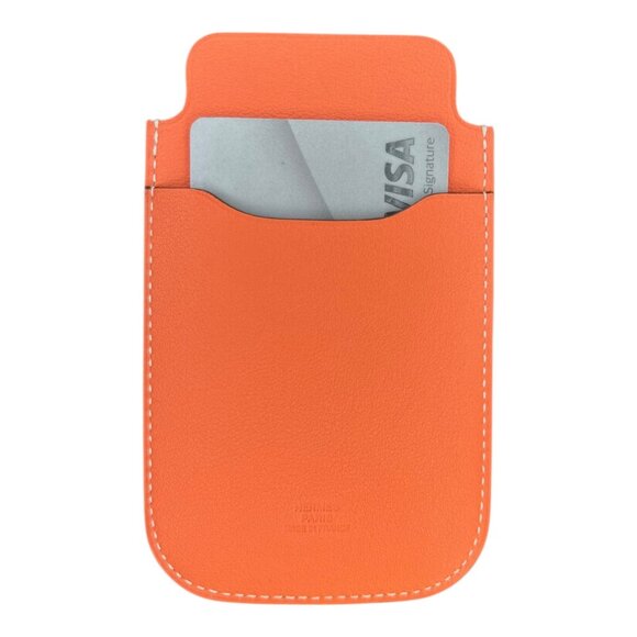 Hermes Swift Chevre Calfskin Leather Peach Credit Card Drivers License Wallet - Picture 1 of 6